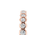Rose gold Round Moissanite Bezel Set Eternity Band_11