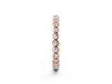 Rose gold Round Moissanite Bezel Set Eternity Band_8