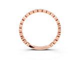 Rose gold Round Moissanite Bezel Set Eternity Band_9