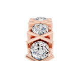 Rose gold Round Moissanite Channel Set Band with X-Prong Detail_11