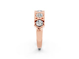 Rose gold Round Moissanite Channel Set Band with X-Prong Detail_8