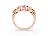 Rose gold Round Moissanite Channel Set Band with X-Prong Detail_9
