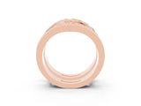 Rose gold Round Moissanite Channel-Set Chevron Band_20