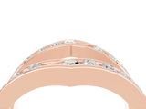 Rose gold Round Moissanite Channel-Set Chevron Band_21