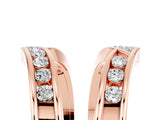 Rose gold Round Moissanite Channel-Set Chevron Band_22