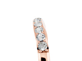 Rose gold Round Moissanite Curved Wedding Band with Channel Setting_11
