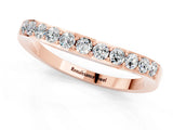 Rose gold Round Moissanite Curved Wedding Band with Channel Setting_7