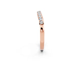 Rose gold Round Moissanite Curved Wedding Band with Channel Setting_8