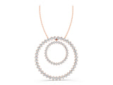 Rose gold Round Moissanite Double Halo Prong Set Pendant_12