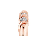 Rose gold Round Moissanite Eternity Band with Twist Prong Setting_11