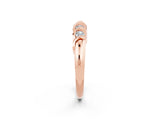 Rose gold Round Moissanite Eternity Band with Twist Prong Setting_8