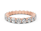 Rose gold Round Moissanite Eternity Band with U-Prong Setting_30