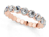 Rose gold Round Moissanite Eternity Band with U-Prong Setting_31