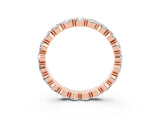 Rose gold Round Moissanite Eternity Band with U-Prong Setting_33