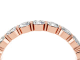 Rose gold Round Moissanite Eternity Band with U-Prong Setting_34