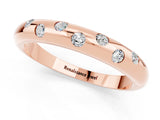 Rose gold Round Moissanite Flush-Set Comfort Fit Band_7