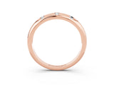 Rose gold Round Moissanite Flush-Set Comfort Fit Band_9