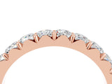 Rose gold Round Moissanite Half Eternity Band with Classic Prong Setting_10