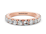Rose gold Round Moissanite Half Eternity Band with Classic Prong Setting_6