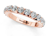 Rose gold Round Moissanite Half Eternity Band with Classic Prong Setting_7