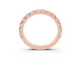 Rose gold Round Moissanite Half Eternity Band with Classic Prong Setting_9