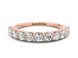 Rose gold Round Moissanite Half-Eternity Prong-Set Band_6