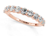 Rose gold Round Moissanite Half-Eternity Prong-Set Band_7
