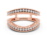 Rose gold Round Moissanite Milgrain Eternity Band with Channel Setting_18