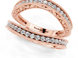 Rose gold Round Moissanite Milgrain Eternity Band with Channel Setting_19