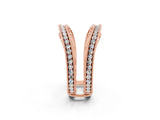 Rose gold Round Moissanite Milgrain Eternity Band with Channel Setting_20