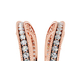Rose gold Round Moissanite Milgrain Eternity Band with Channel Setting_23