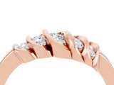 Rose gold Round Moissanite Multi-Row Crossover Band_10