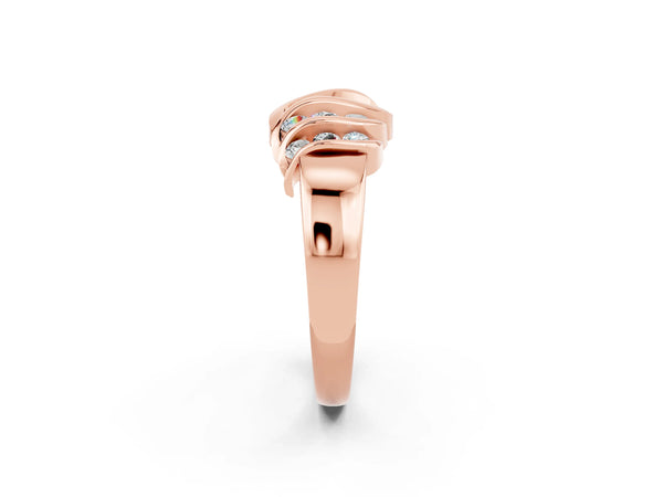 Rose gold Round Moissanite Multi-Row Crossover Band