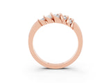 Rose gold Round Moissanite Multi-Row Crossover Band_9