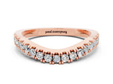 Rose gold Round Moissanite Pavé Curved Band with Shared Prong Setting_6
