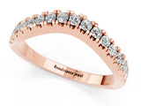Rose gold Round Moissanite Pavé Curved Band with Shared Prong Setting_7