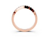 Rose gold Round Moissanite Pavé Curved Band with Shared Prong Setting_9