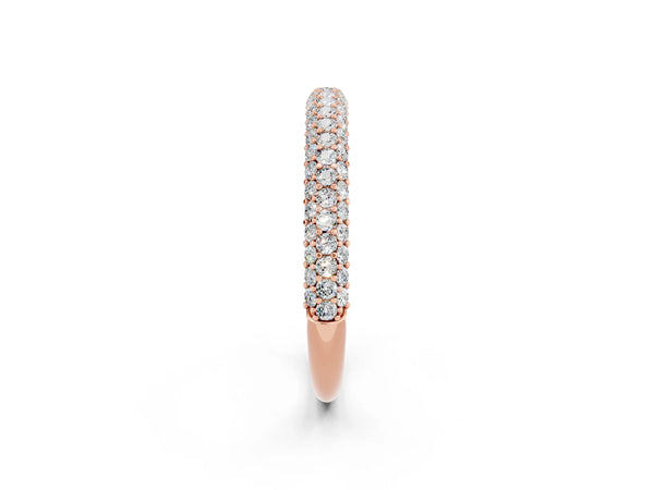 Rose gold Round Moissanite Pavé Eternity Band with Shared Prong Setting