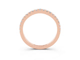 Rose gold Round Moissanite Pavé Half Eternity Band with Shared Prong Setting_9