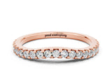 Rose gold Round Moissanite Pavé Set Curved Wedding Band_6