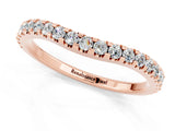 Rose gold Round Moissanite Pavé Set Curved Wedding Band_7