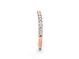 Rose gold Round Moissanite Pavé Set Curved Wedding Band_8