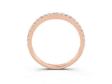 Rose gold Round Moissanite Pavé Set Curved Wedding Band_9