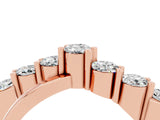Rose gold Round Moissanite Prong-Set Crossover Band_10