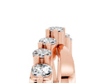 Rose gold Round Moissanite Prong-Set Crossover Band_11