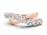 Rose gold Round Moissanite Prong-Set Crossover Band_6