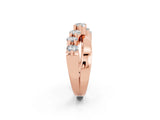Rose gold Round Moissanite Prong-Set Crossover Band_8