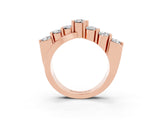 Rose gold Round Moissanite Prong-Set Crossover Band_9