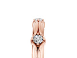 Rose gold Round Moissanite Prong Set Milgrain Eternity Band_11