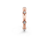 Rose gold Round Moissanite Prong Set Milgrain Eternity Band_8